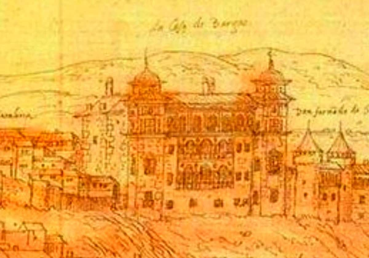 Palacio de Vargas en la vista de Anton van den Wyngaerde (1563)