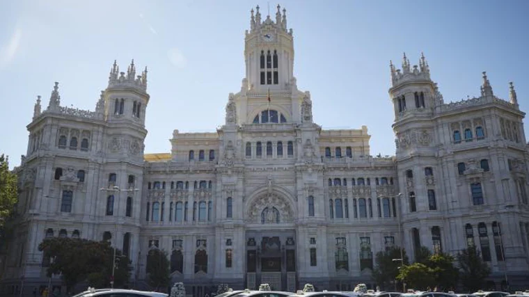 Vista exterior del Palacio de Cibeles, antes denominado Palacio de Comunicaciones, diseñado por Antonio Palacios