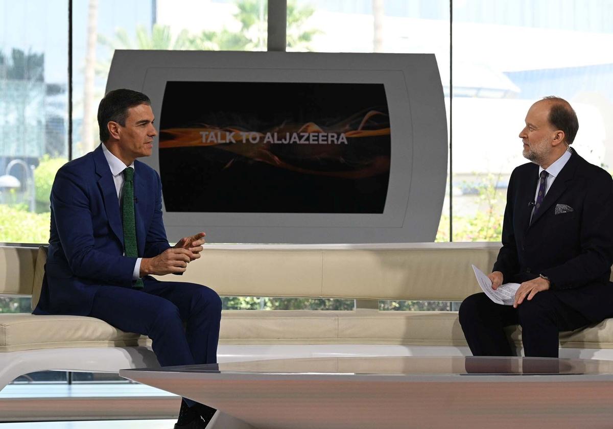 Sánchez, durante su entrevista en Al Jazeera