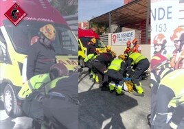 Rescatan a un trabajador de 30 años herido al recibir un golpe en la cabeza en una obra en Alicante