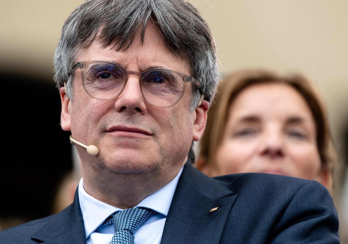 Carles Puigdemont, durante un acto en el sur de Francia