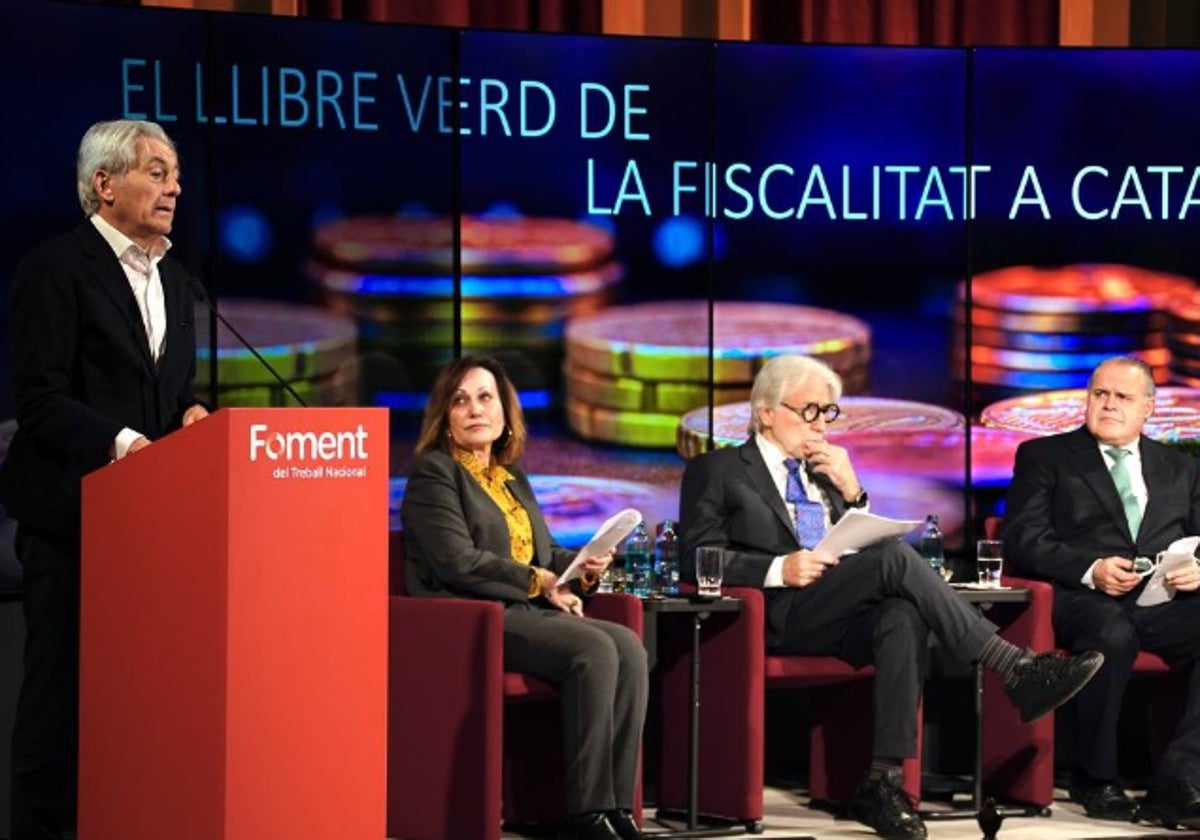 Un momento de la presentación de las propuestas fiscales de la patronal catalana