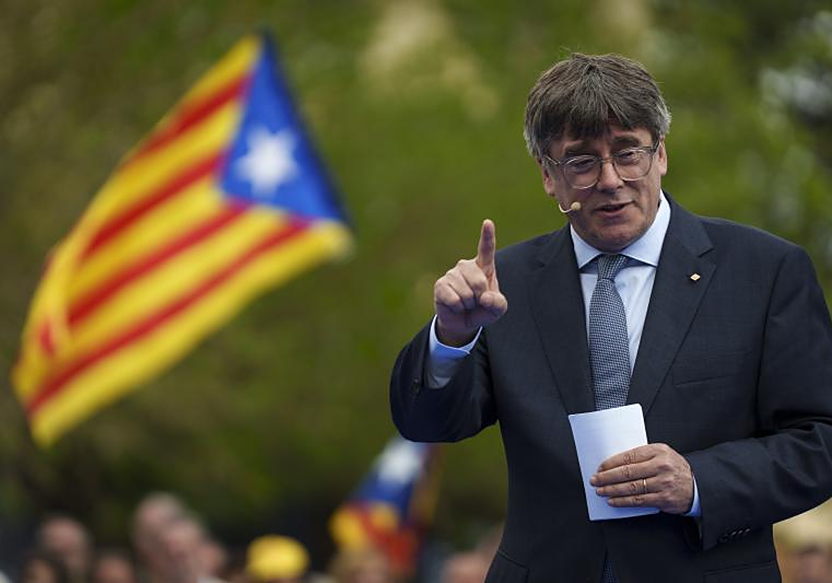 Carles Puigdemont, candidato de Junts para el 12M y expresidente de la Generalitat, en Elna (Francia) el fin de semana pasado
