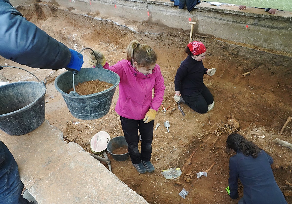 Una de las últimas exhumaciones llevadas a cabo en Valladolid por asociaciones de la Memoria