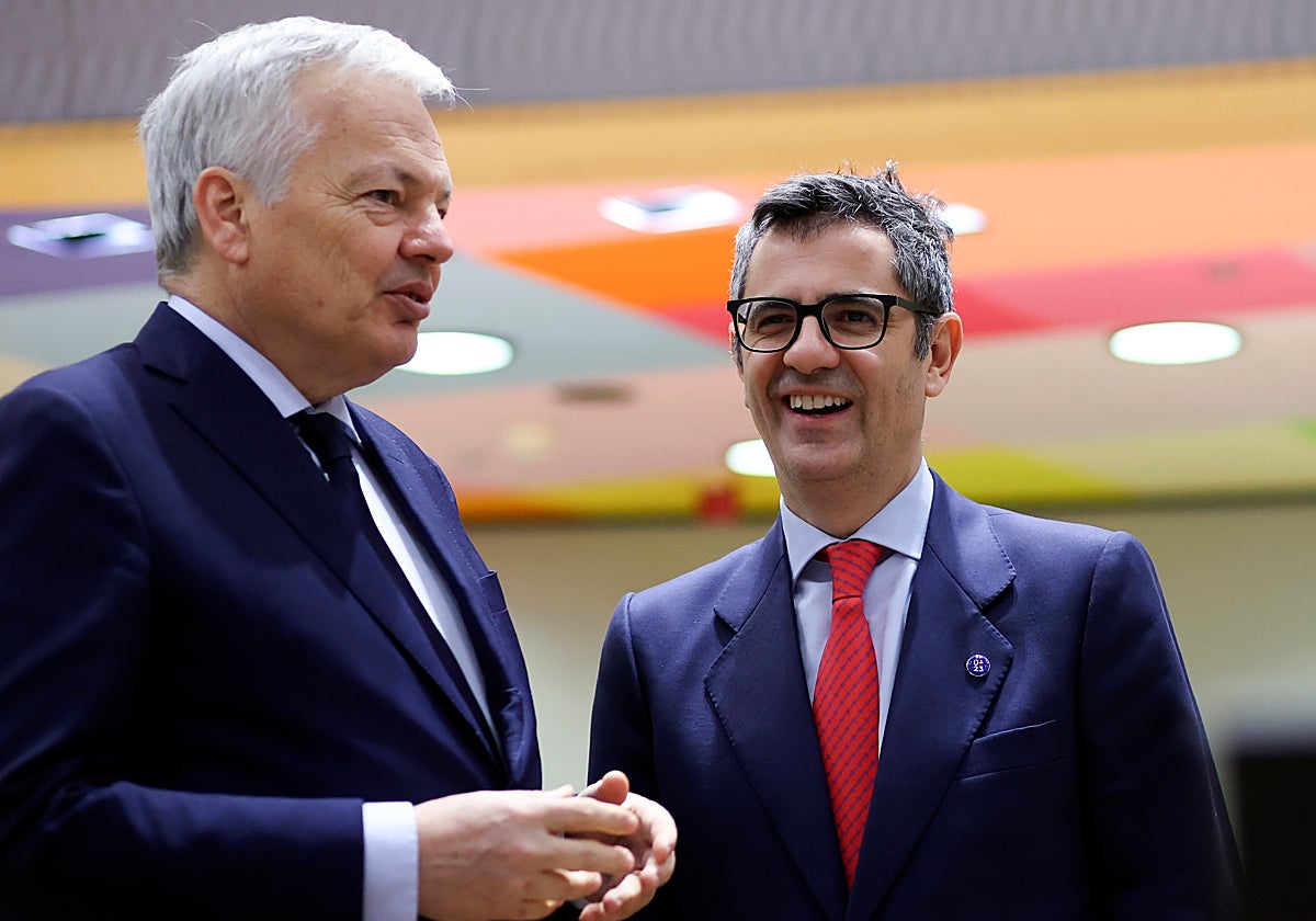Didier Reynders y Félix Bolaños, comisario europeo y ministro de Justicia