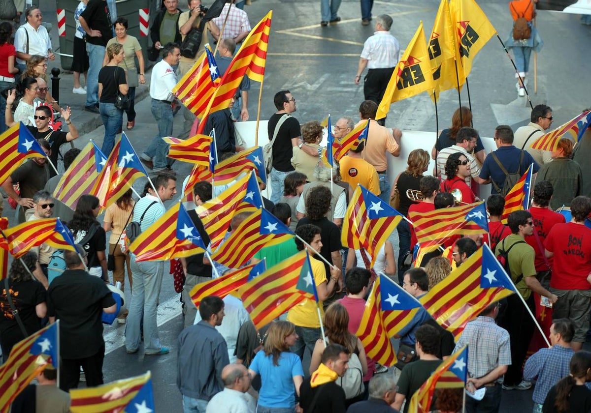 Imagen de una manifestación independentista en Valencia