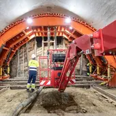 Obras en el túnel de Viator a escasos kilómetros de llegar a Almería capital.