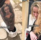 Así reacciona Amber Heard al conocer al joven de Almería que se tatuó el rostro de la actriz