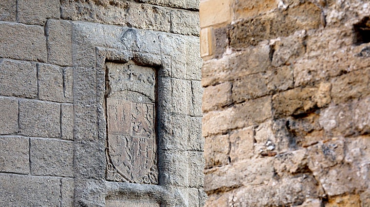 Insignia de la Torre Malmuerta visiblemente afectada