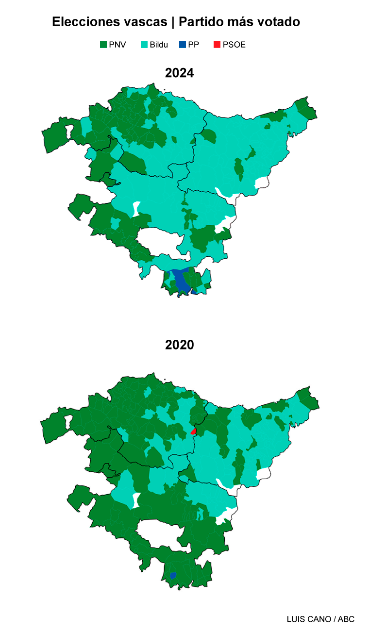 Resultado de las elecciones vascas, municipio a municipio