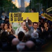 Pere Aragonès, en Barcelona, en el arranque de la campaña