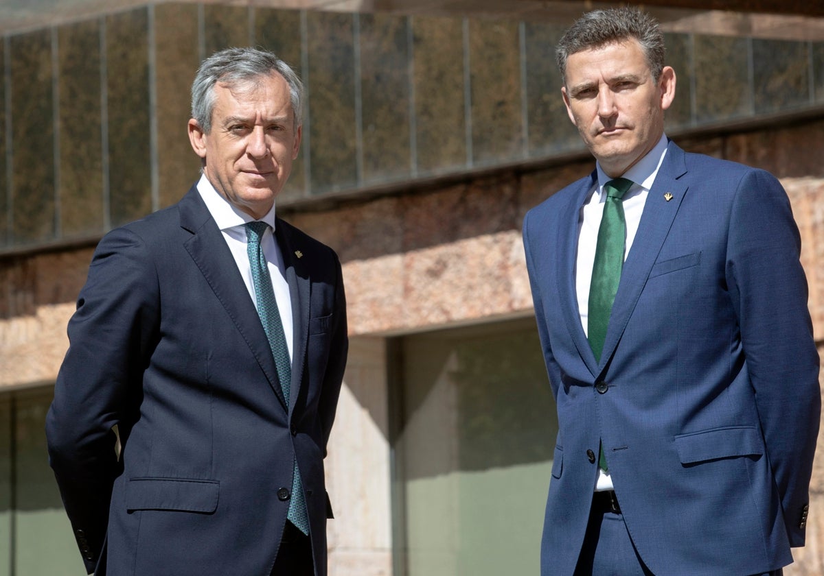 Javier López, presidente de Eurocaja, y Víctor Manuel Martín, director general