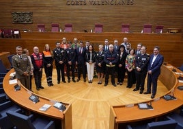 Las Cortes Valencianas entregan su alta distinción a los profesionales que actuaron en el incendio de Campanar