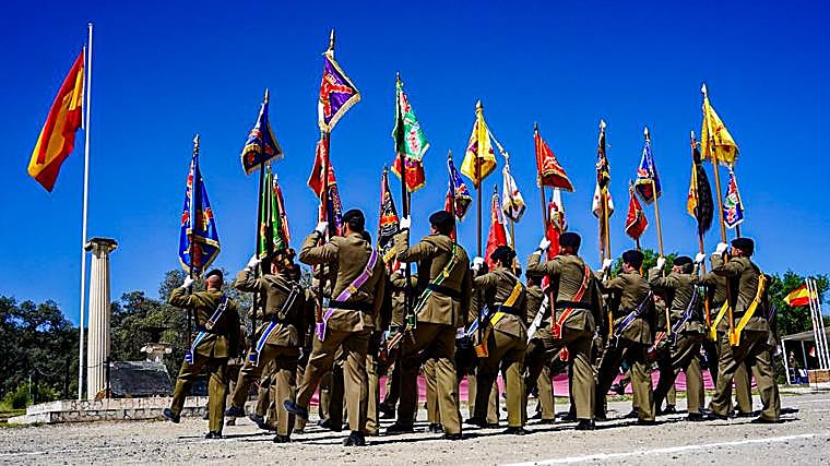 Homenaje a los caídos, durante la parada militar celebrada este miércoles