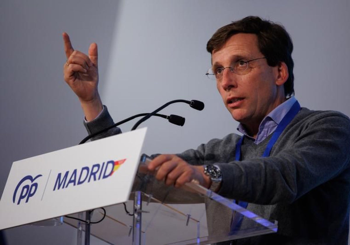 El alcalde de Madrid, José Luis Martínez-Almeida, en la I Intermunicipal del PP