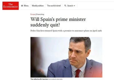 'The Economist' tacha de «rey del drama» a Pedro Sánchez