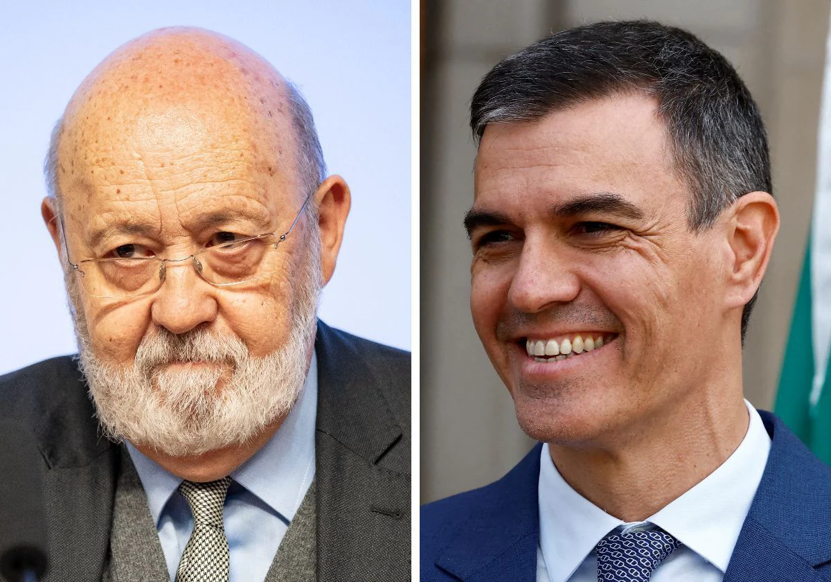 El presidente del CIS, José Félix Tezanos, y el presidente del Gobierno, Pedro Sánchez