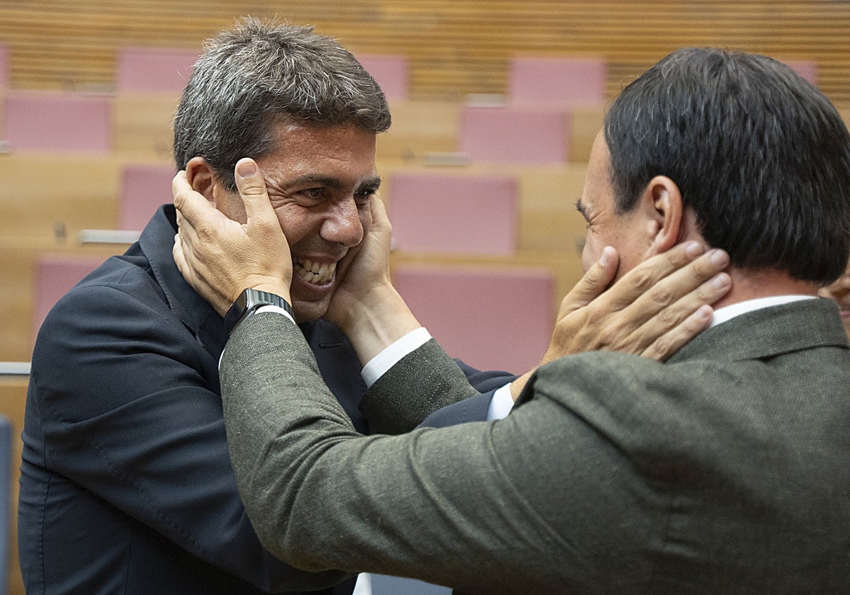 Carlos Mazón y Juanfran Pérez Llorca, presidente y secretario general del PPCV respectivamente