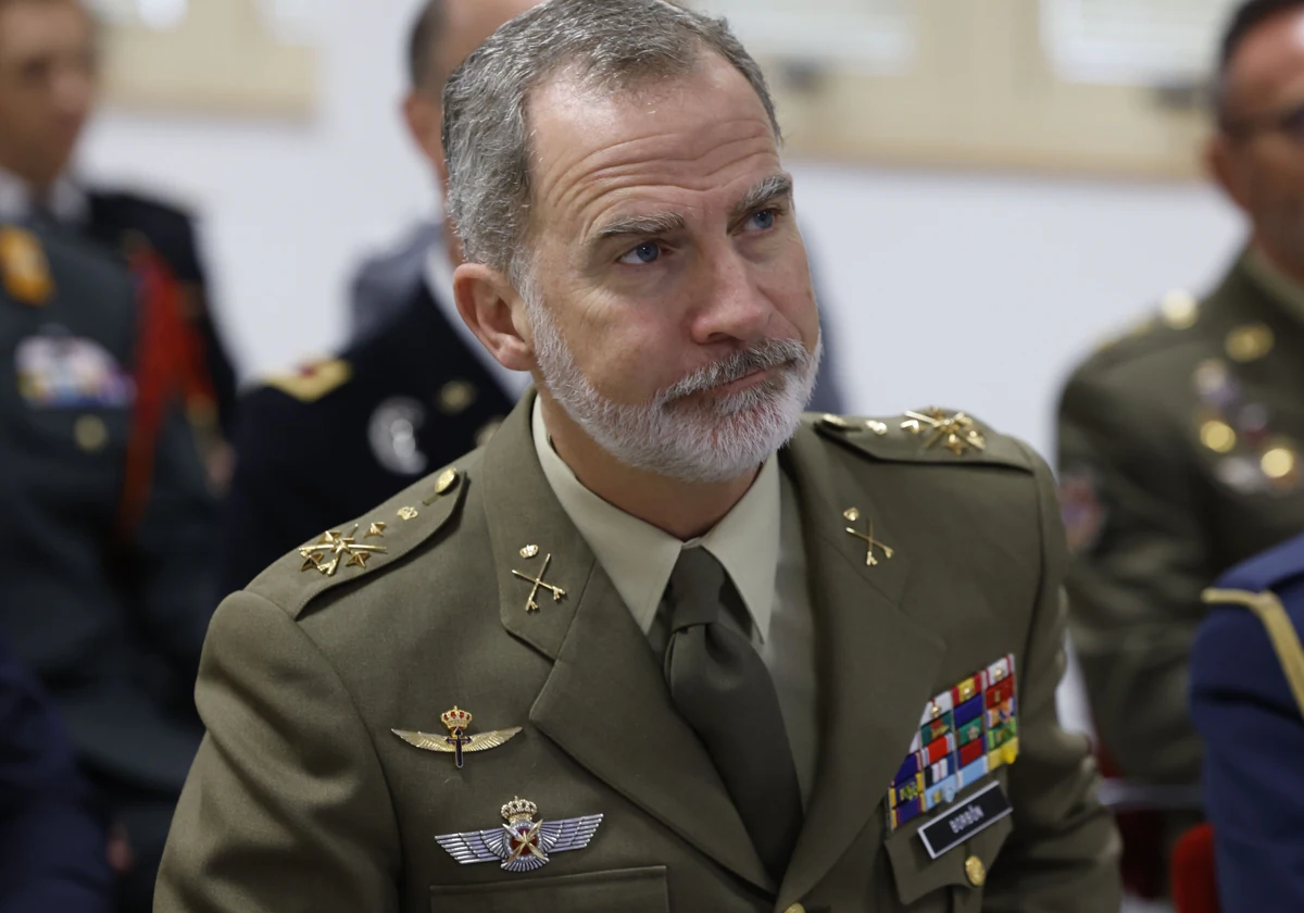 Felipe VI, esta mañana, en la Academia de Ingenieros de Hoyo de Manzanares