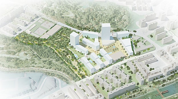 Imagen después - El aspecto actual del entorno de la Ermita del Santo y la recreación del proyecto