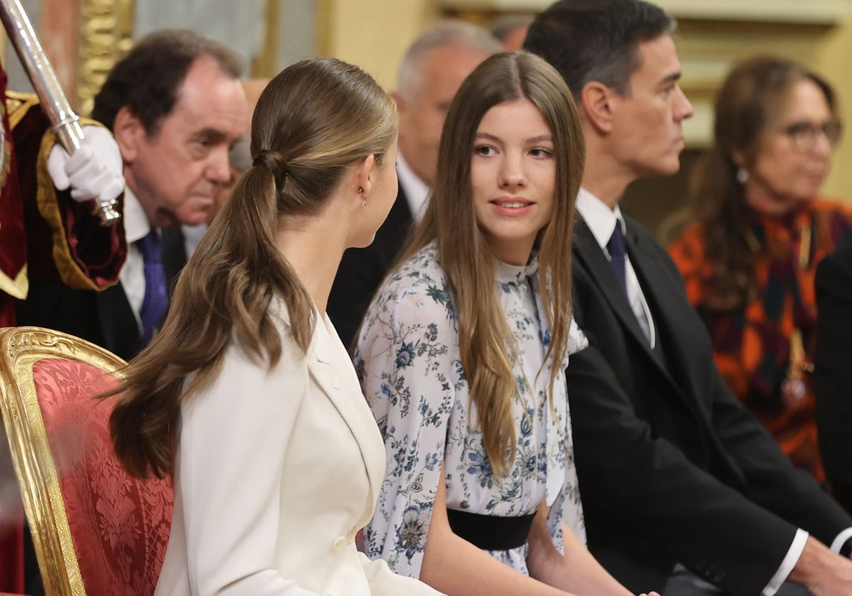 La Princesa Leonor y la Infanta Sofía, el 31 de octubre de 2023, en la jura de la Constitución de la Heredera de la Corona