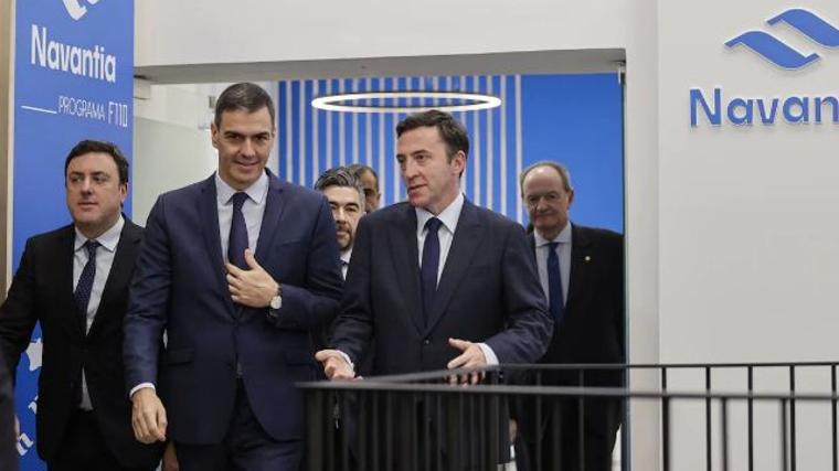 El presidente del Gobierno, Pedro Sánchez, durante la visita a Navantia Ferrol el 24 de enero de 2024