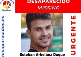 Buscan a Esteban Arbaláez, un joven de 27 años desaparecido el viernes en Arganda