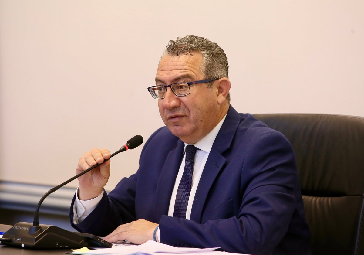 El presidente de la Diputación de Alicante, Toni Pérez, durante el Pleno ordinario de este miércoles.