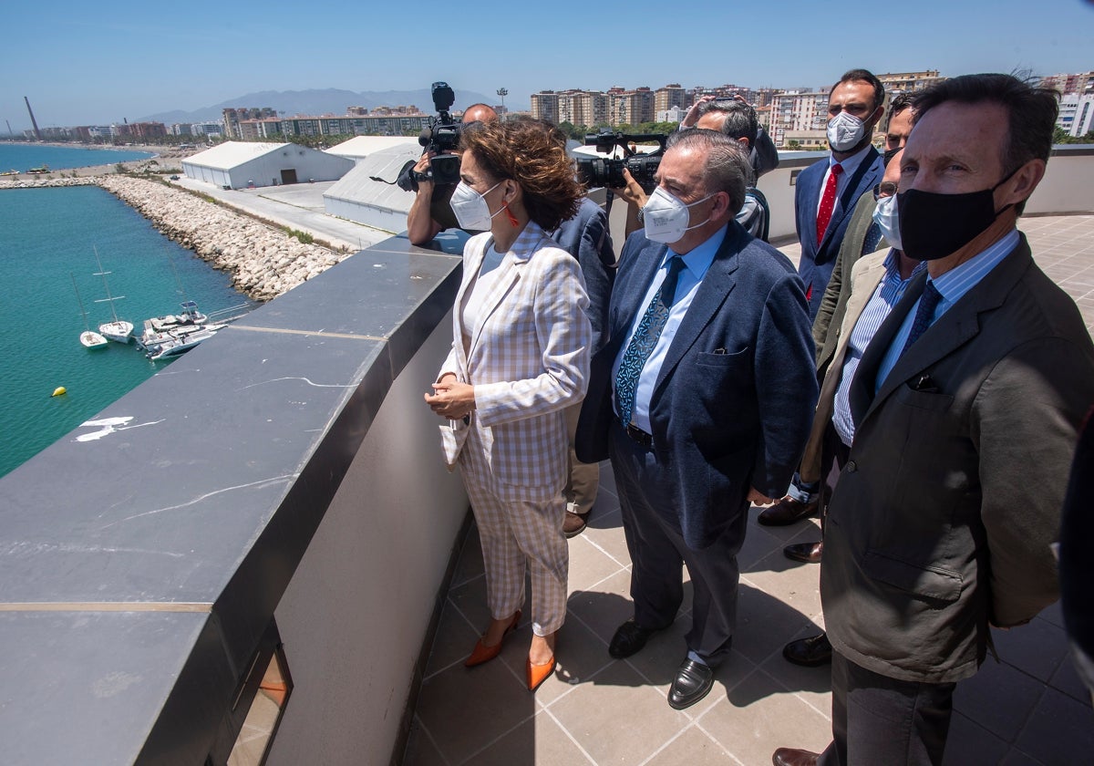 La ministra María Jesús Montero en su visita al edificio en junio de 2021