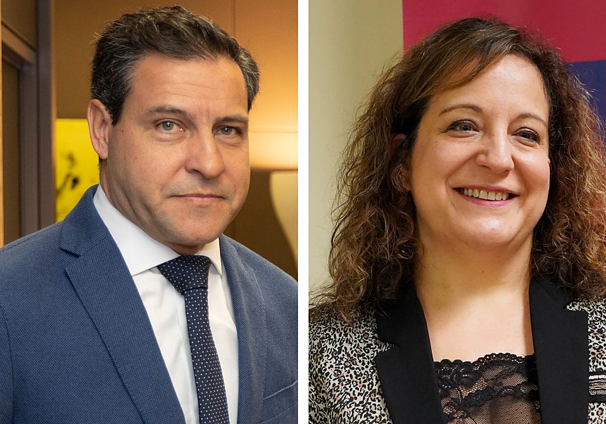 Raúl de la Hoz (PP) e Iratxe García (PSOE), candidatos de sus partidos a las elecciones europeas