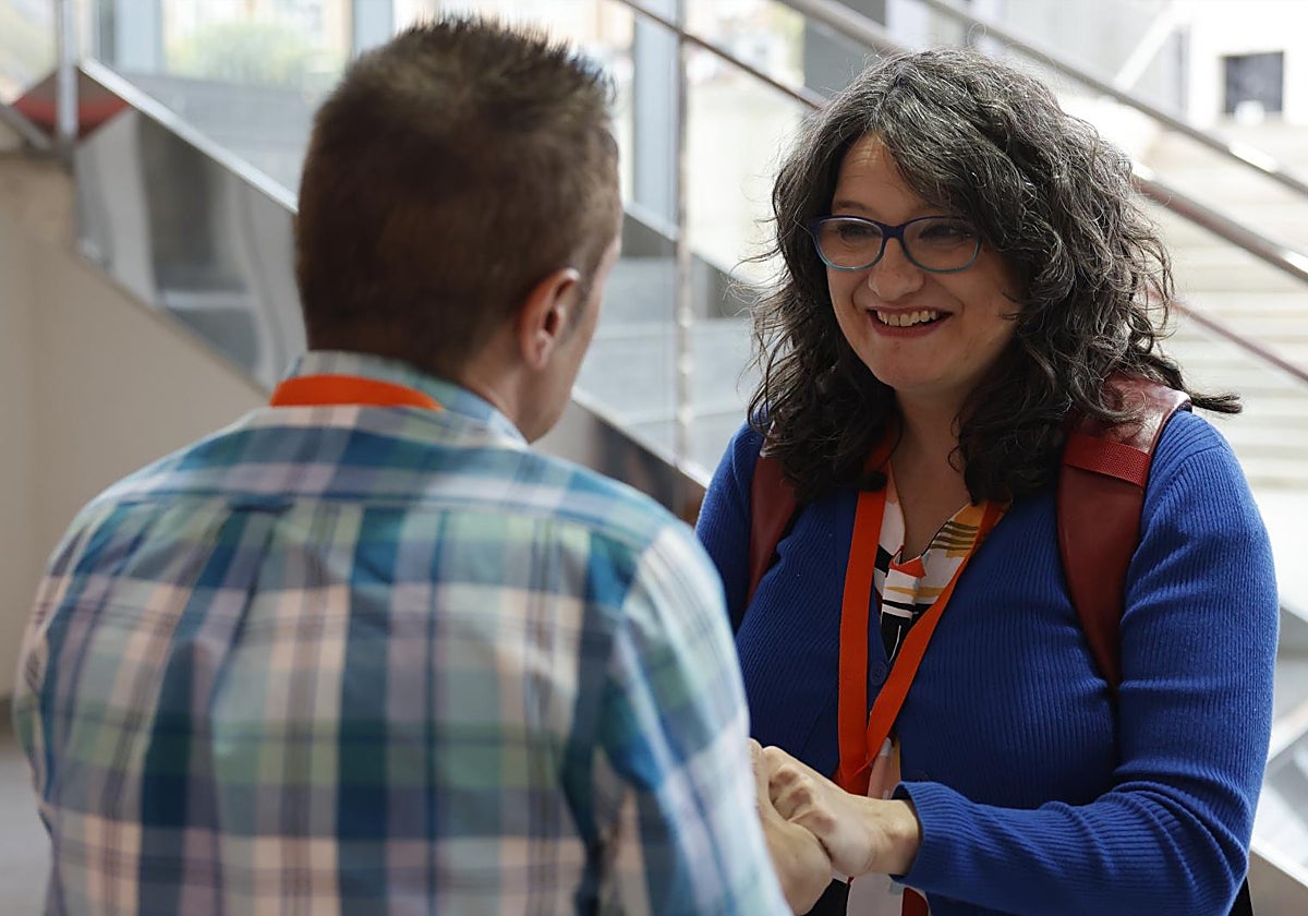 Mónica Oltra, este sábado en Valencia en su primera reaparición en público.
