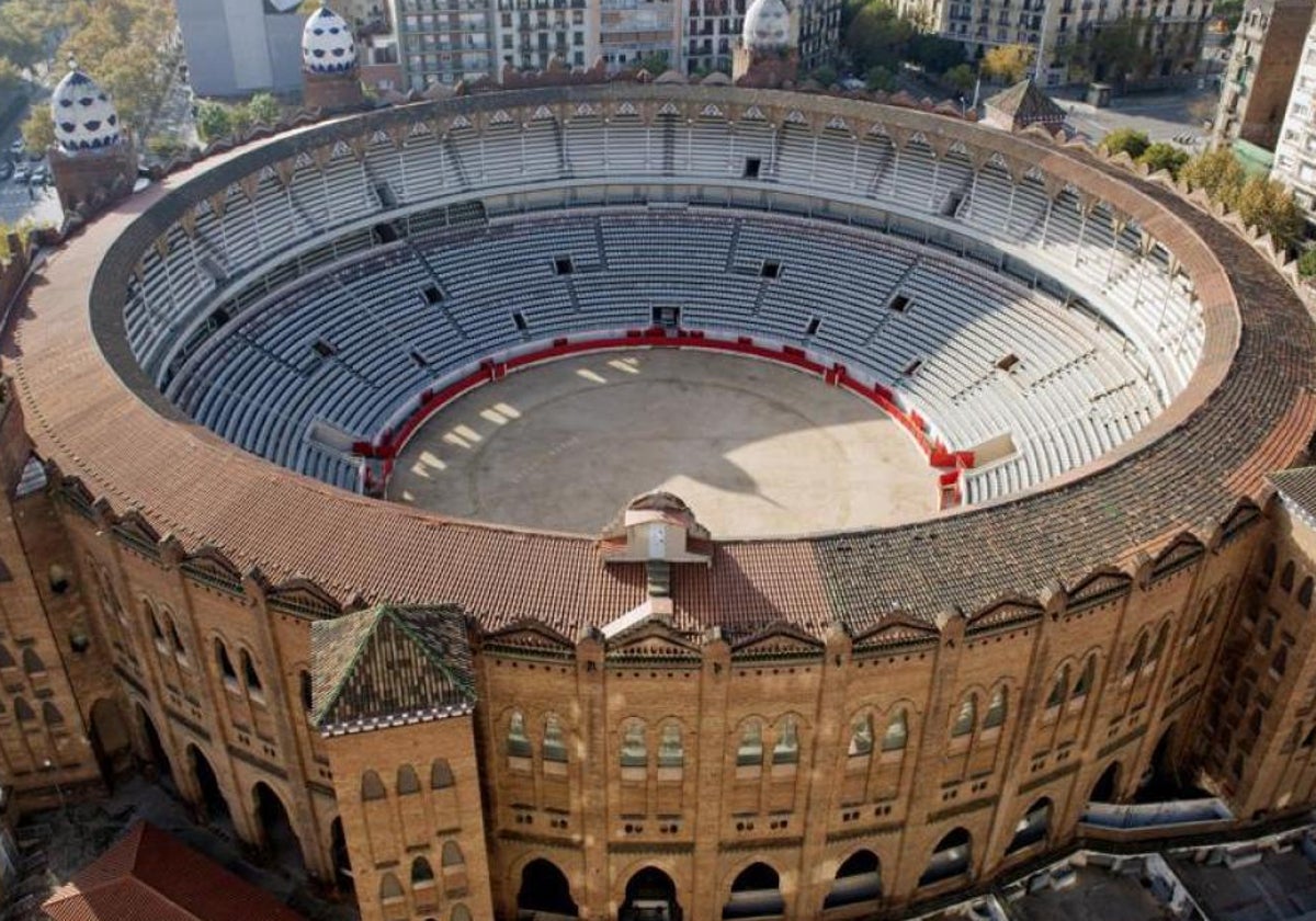 Vista área de la plaza de toros Monumental en 2014
