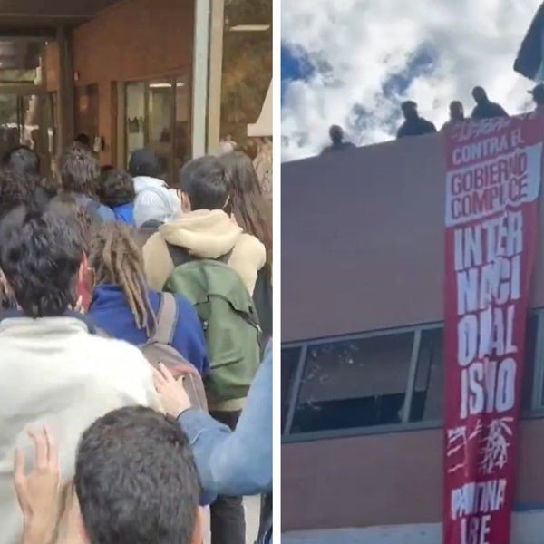 Estudiantes propalestinos irrumpen en el vicerrectorado de la Complutense y levantan una barricada