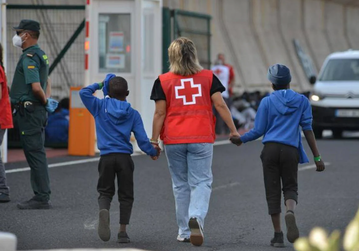Menores migrantes atendidos por Cruz Roja en El Hierro el pasado mes de septiembre