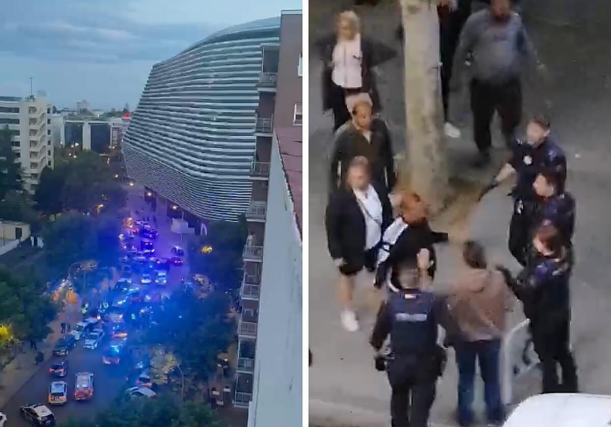 Once heridos, cinco a cuchilladas, y 32 detenidos en una brutal reyerta entre feriantes junto al Bernabéu