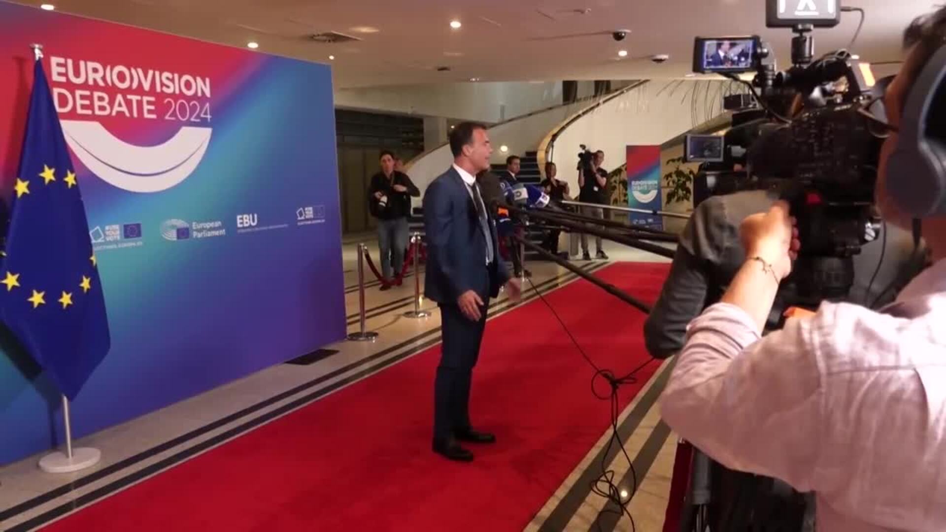 Candidatos principales a las elecciones europeas llegan al debate de la campaña electoral