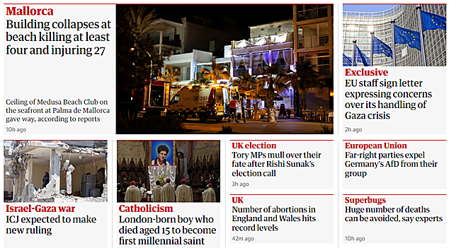 Portada digital de 'The Guardian' de este viernes 24 de mayo