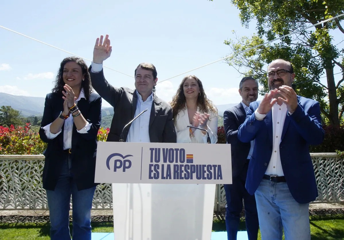 Alfonso Fernández Mañueco, este viernes en el acto electoral de las europeas del 9 de junio celebrado en Ponferrada
