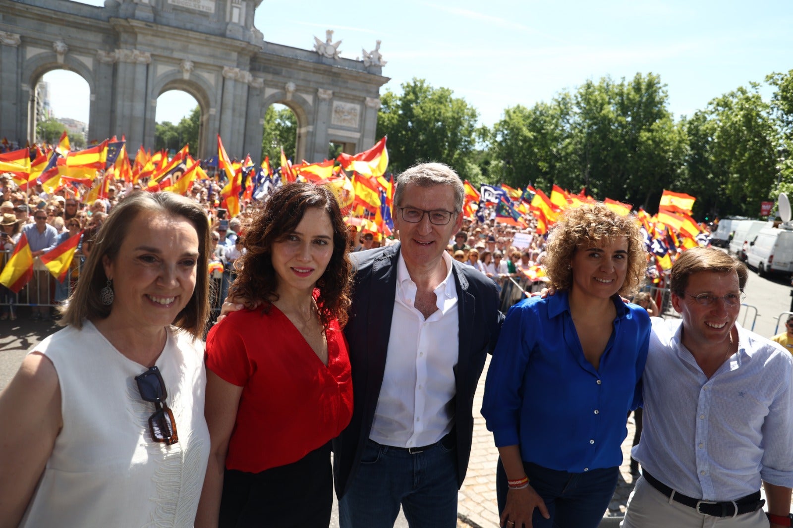 La manifestación del PP contra la ley de amnistía, en imágenes