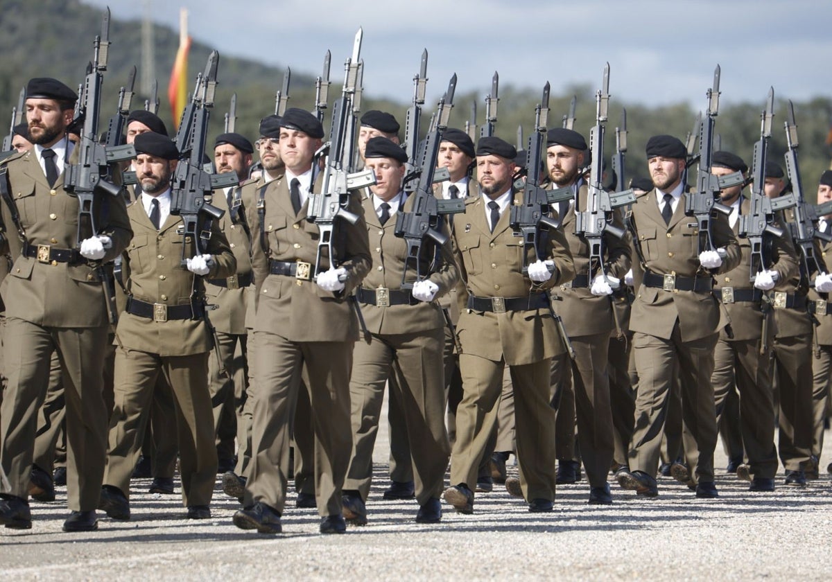 La Brigada Guzmán el Bueno, el pasado mes de febrero