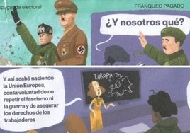 Podemos resucita a Hitler y Franco en su propaganda para las elecciones europeas