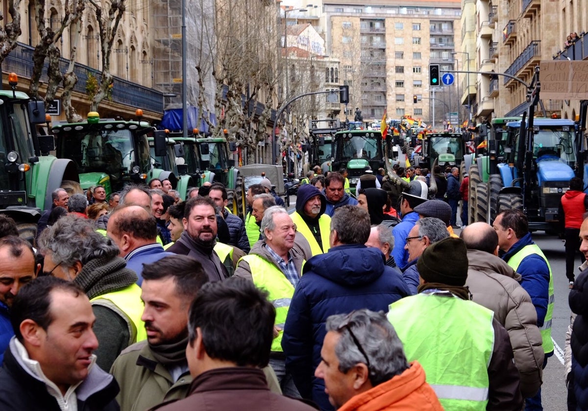 Tractorada en Salamanca el pasado 8 de febrero, por la que están llegando sanciones a algunos participantes