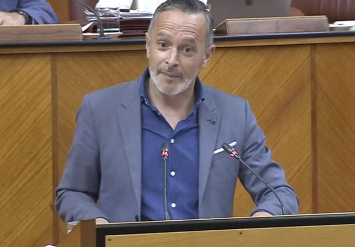 Rafael Recio, durante su intervención en el Parlamento de Andalucía