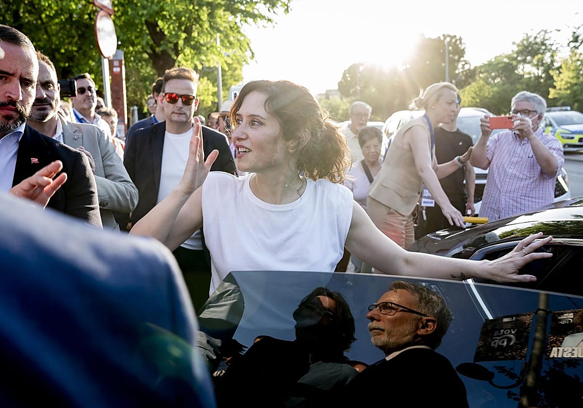 Isabel Díaz Ayuso, durante la campaña electoral europea