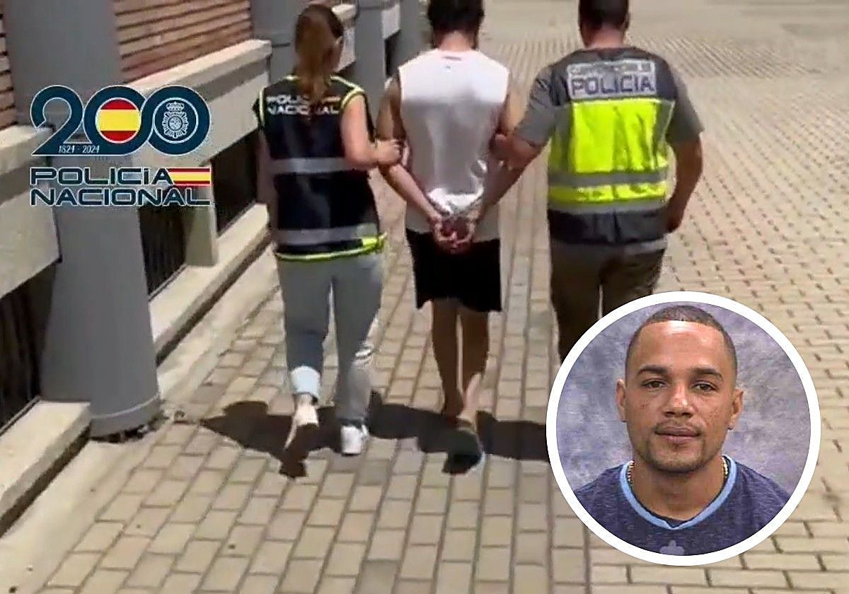 El fugitivo, momentos después de su detención el martes, en el complejo policial de Canillas