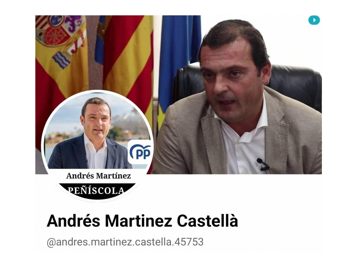 Perfil falso del alcalde de Peñíscola en Facebook