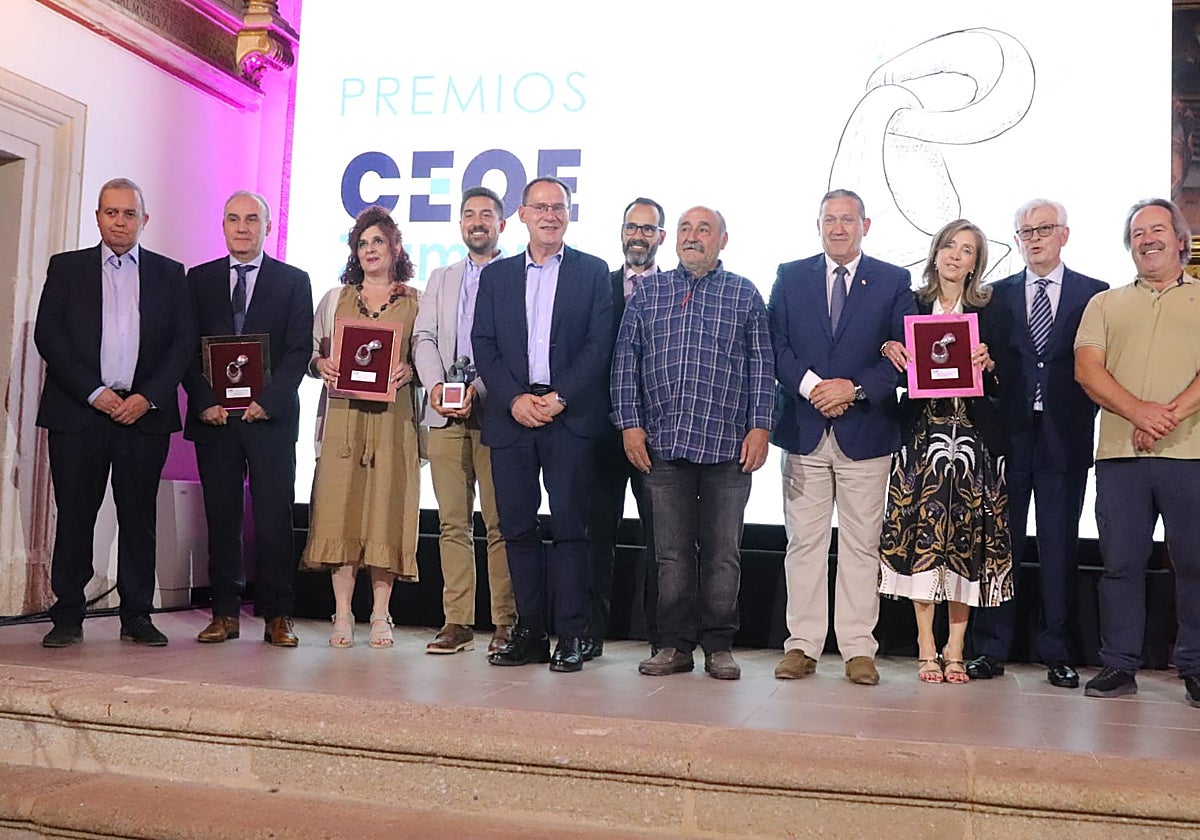 Los empresarios premiados, en el acto organizado por la CEOE de Zamora
