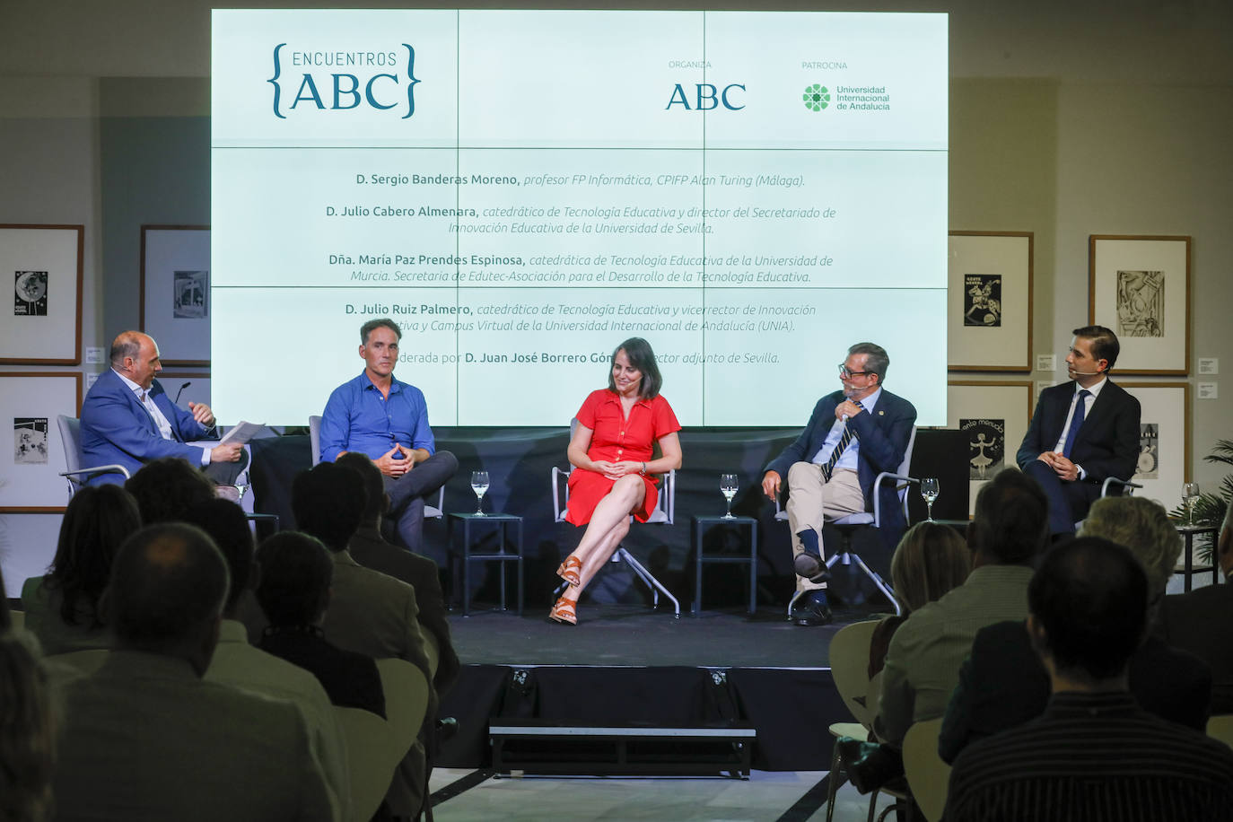 Juan José Borrero, Sergio Banderas, María Paz Prendes, Julio Cabero y Julio Ruiz