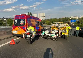 Muere un motorista de 26 años en la M-11 sentido salida de Madrid
