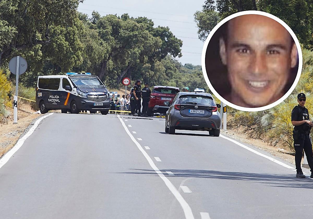 La conductora, ya detenida. A la izquierda, la escena del crimen